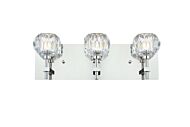 Graham 3-Light Wall Sconce in Chrome and Clear