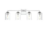 Ronnie 4-Light Bathroom Vanity Light Sconce in Chrome and Clear