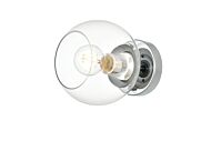 Rogelio 1-Light Bathroom Vanity Light Sconce in Chrome and Clear