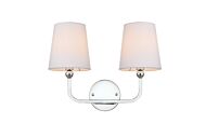 Colson 2-Light Bathroom Vanity Light Sconce in Chrome and Clear