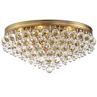 Crystorama Calypso 6 Light 20 Inch Ceiling Light in Vibrant Gold with Clear Glass Drops Crystals