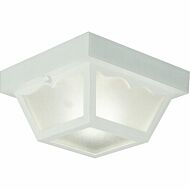 Ceiling Mount - Polycarbonate 1-Light Outdoor Flush Mount in White