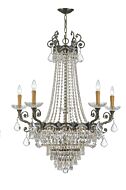 Crystorama Majestic 13 Light 38 Inch Traditional Chandelier in Historic Brass with Clear Swarovski Strass Crystals