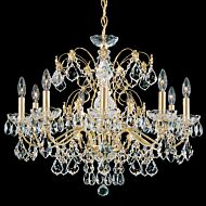 Schonbek Century 9 Light Chandelier in Gold with Clear Heritage Crystals