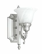 French Regency 1-Light Bathroom Vanity Light in Brushed Nickel