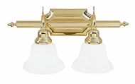 French Regency 2-Light Bathroom Vanity Light in Polished Brass