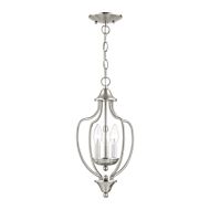Home Basics 3-Light Mini Chandelier with Ceiling Mount in Brushed Nickel
