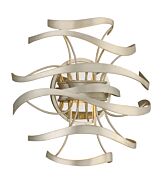 Corbett Calligraphy 2 Light Wall Sconce in Silver Leaf Polished Stainless