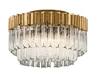 Corbett Charisma 3 Light Ceiling Light in Gold Leaf With Polished Stainless