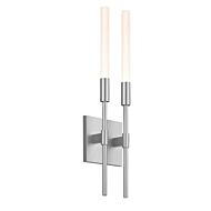 Sonneman Wands 20.75 Inch 2 Light LED Wall Sconce in Bright Satin Aluminum
