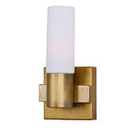 Maxim Lighting Contessa 10 Inch Satin White Wall Sconce in Natural Aged Brass