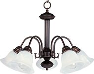 Maxim Malaga 24 Inch 5 Light Marble Glass Chandelier in Oil Rubbed Bronze