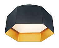 Maxim Honeycomb Ceiling Light in Black and Gold