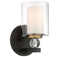 Minka Lavery Studio 5 Bathroom Wall Sconce in Painted Bronze with Natural Brush