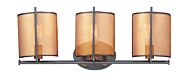 Maxim Caspian 3 Light Wall Sconce in Oil Rubbed Bronze and Antique Brass