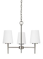 Sea Gull Driscoll 3 Light Chandelier in Brushed Nickel