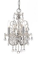 Crystorama Imperial 4 Light 18 Inch Mini Chandelier in Polished Chrome with Clear Hand Cut Crystals