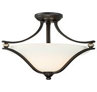 Minka Lavery Shadowglen 2 Light Ceiling Light in Lathan Bronze with Gold Highlights