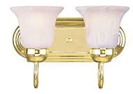 Rivera 2-Light Bathroom Vanity Light in Polished Brass