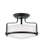 Hinkley Harper 3-Light Semi-Flush Ceiling Light In Black