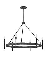 Hinkley Tress 6-Light Pendant In Forged Iron