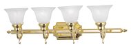 French Regency 4-Light Bathroom Vanity Light in Polished Brass