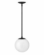 Hinkley Warby 1-Light Pendant In Black With White Glass