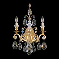 Schonbek Renaissance 2 Light Wall Sconce in Heirloom Gold with Clear Heritage Crystals