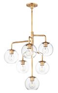 Maxim Branch 6 Light Transitional Chandelier in Natural Aged Brass