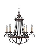Craftmade Stafford 6 Light Traditional Chandelier in Aged Bronze with Textured Black