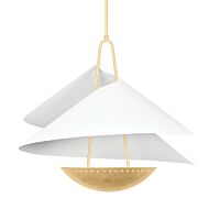 Carini 4-Light Pendant in Vintage Gold Leaf with Gesso White