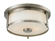 Z-Lite Savannah 2-Light Flush Mount Ceiling Light In Brushed Nickel