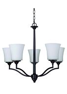 Craftmade Helena 5 Light Transitional Chandelier in Oiled Bronze