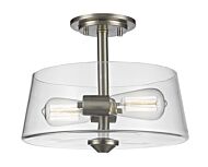 Z-Lite Annora 2-Light Semi Flush Mount Ceiling Light In Brushed Nickel
