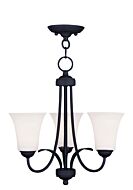 Ridgedale 3-Light Mini Chandelier with Ceiling Mount in Black