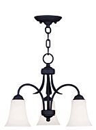 Ridgedale 3-Light Chandelier with Ceiling Mount in Black
