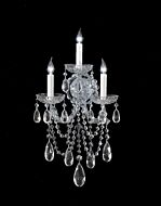 Crystorama Maria Theresa 3 Light 22 Inch Wall Sconce in Polished Chrome with Clear Swarovski Strass Crystals