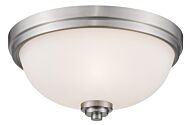 Z-Lite Ashton 3-Light Flush Mount Ceiling Light In Brushed Nickel