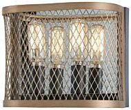 Minka Lavery Marsden Commons 2 Light 8 Inch Bathroom Vanity Light in Smoked Iron with Aged Gold