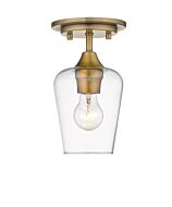 Z-Lite Joliet 1-Light Flush Mount Ceiling Light In Olde Brass