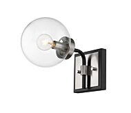 Z-Lite Parsons 1-Light Wall Sconce In Matte Black With Brushed Nickel