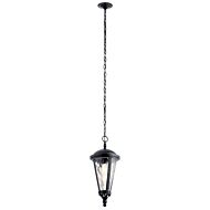 Kichler Cresleigh 9 Inch Outdoor Hanging Light in Black with Silver Highlights