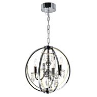 CWI Abia 4 Light Up Chandelier With Chrome Finish