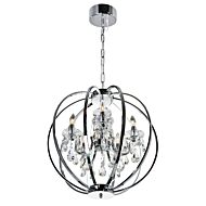 CWI Abia 5 Light Up Chandelier With Chrome Finish