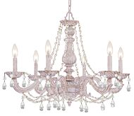 Crystorama Paris Market 6 Light 21 Inch Transitional Chandelier in Antique White with Clear Swarovski Strass Crystals