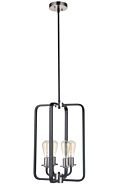 Craftmade Randolph 4 Light 14 Inch Foyer Light in Flat Black with Brushed Polished Nickel