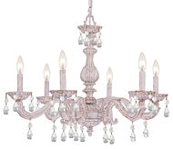 Crystorama Paris Market 6 Light 21 Inch Transitional Chandelier in Antique White with Clear Hand Cut Crystals