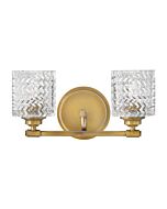 Hinkley Elle 2-Light Bathroom Vanity Light In Heritage Brass