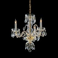 Crystorama Traditional Crystal 3 Light 18 Inch Mini Chandelier in Polished Brass with Clear Swarovski Strass Crystals