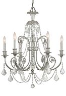 Crystorama Regis 6 Light 30 Inch Traditional Chandelier in Olde Silver with Clear Swarovski Strass Crystals